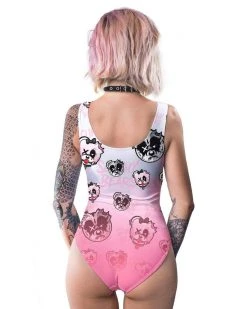 Scummy Bears CLOTHES AND STUFF BONDAGE BEARS (GOTH AF) - BODY SUIT (BABYDOLL PINK)