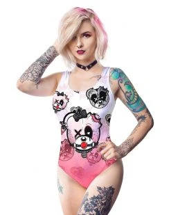 Scummy Bears CLOTHES AND STUFF BONDAGE BEARS (GOTH AF) - BODY SUIT (BABYDOLL PINK)