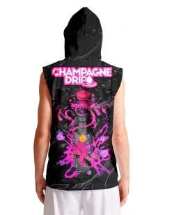 CHAMPAGNE DRIP X SCUMMY BEARS - BOTTLE DROP (NIGHT CLUB) - SLEEVELESS HOODIE