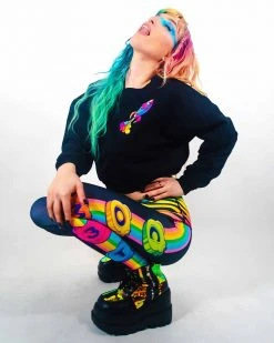 BOTTOMS & LEGGINGS COM3T X SCUMMY BEARS - SPACE KANDI - HIGH WAISTED LEGGINGS