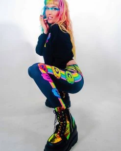 BOTTOMS & LEGGINGS COM3T X SCUMMY BEARS - SPACE KANDI - HIGH WAISTED LEGGINGS