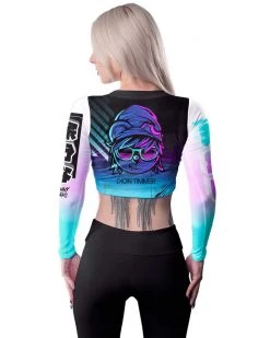 DION TIMMER X SCUMMY BEARS - FUTUREWAVE - LONG SLEEVE CROP TOP