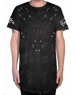 Scummy Bears CLOTHES AND STUFF GOTH BEAR (GOTH AF) - LONG TEE (BLACK)