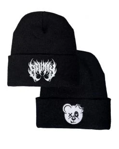 Reach MFG OISHI - BEAR METAL BEANIE (BLACK/WHITE)