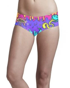 CLOTHES AND STUFF LIQUID STRANGER X SCUMMY BEARS - LAVA - BOOTY SHORTS