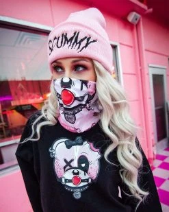 Scummy Bears ACCESSORIES BRATTY BEAR (GOTH AF) - SEAMLESS MASK (BABYDOLL PINK)