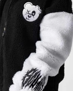 Scummy Bears CLOTHES AND STUFF FUZZY THINGZZ - OVERSIZED HIBERNATION JACKET (BLACK/WHITE)