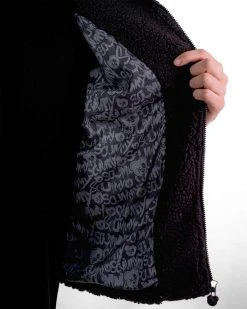 Scummy Bears CLOTHES AND STUFF FUZZY THINGZZ - OVERSIZED HIBERNATION JACKET (BLACK/WHITE)