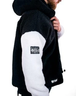 Scummy Bears CLOTHES AND STUFF FUZZY THINGZZ - OVERSIZED HIBERNATION JACKET (BLACK/WHITE)