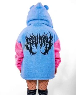 Scummy Bears FUZZY THINGZZ - OVERSIZED HIBERNATION JACKET (BLUE/PINK)