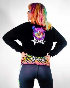 COM3T X SCUMMY BEARS - SPACE KANDI - CROP SWEATSHIRT TOPS