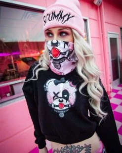 Scummy Bears CLOTHES AND STUFF BRATTY BEAR (GOTH AF) - CROP SWEATSHIRT (BLACK)