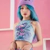 Scummy Bears OISHI - TWISTED TONKOTSU - TIE DYE CROP TOP