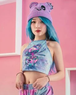 Scummy Bears OISHI - TWISTED TONKOTSU - TIE DYE CROP TOP