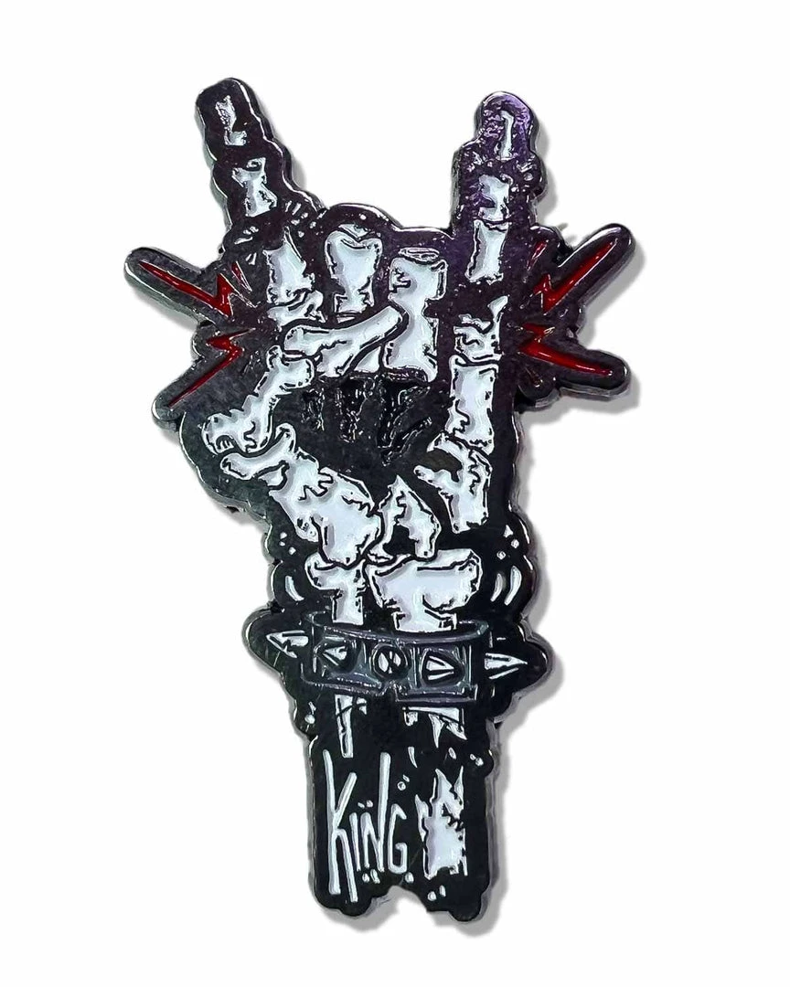 SULLIVAN KING X SCUMMY BEARS - HORNS UP SKELETAL PIN ACCESSORIES 4 SULLIVAN KING X SCUMMY BEARS - HORNS UP SKELETAL PIN ACCESSORIES