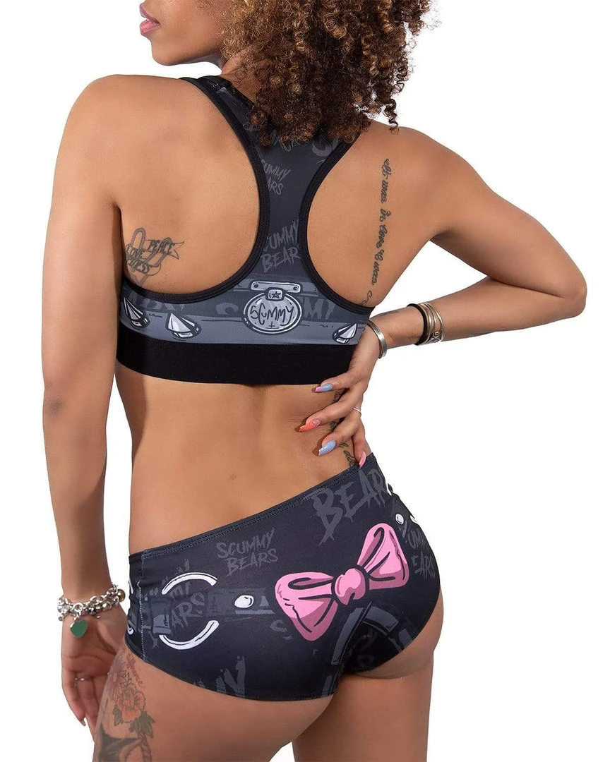 Scummy Bears RESTRAINED (GOTH AF) - BOOTY SHORTS (BLACK) 4 Scummy Bears RESTRAINED (GOTH AF) - BOOTY SHORTS (BLACK)