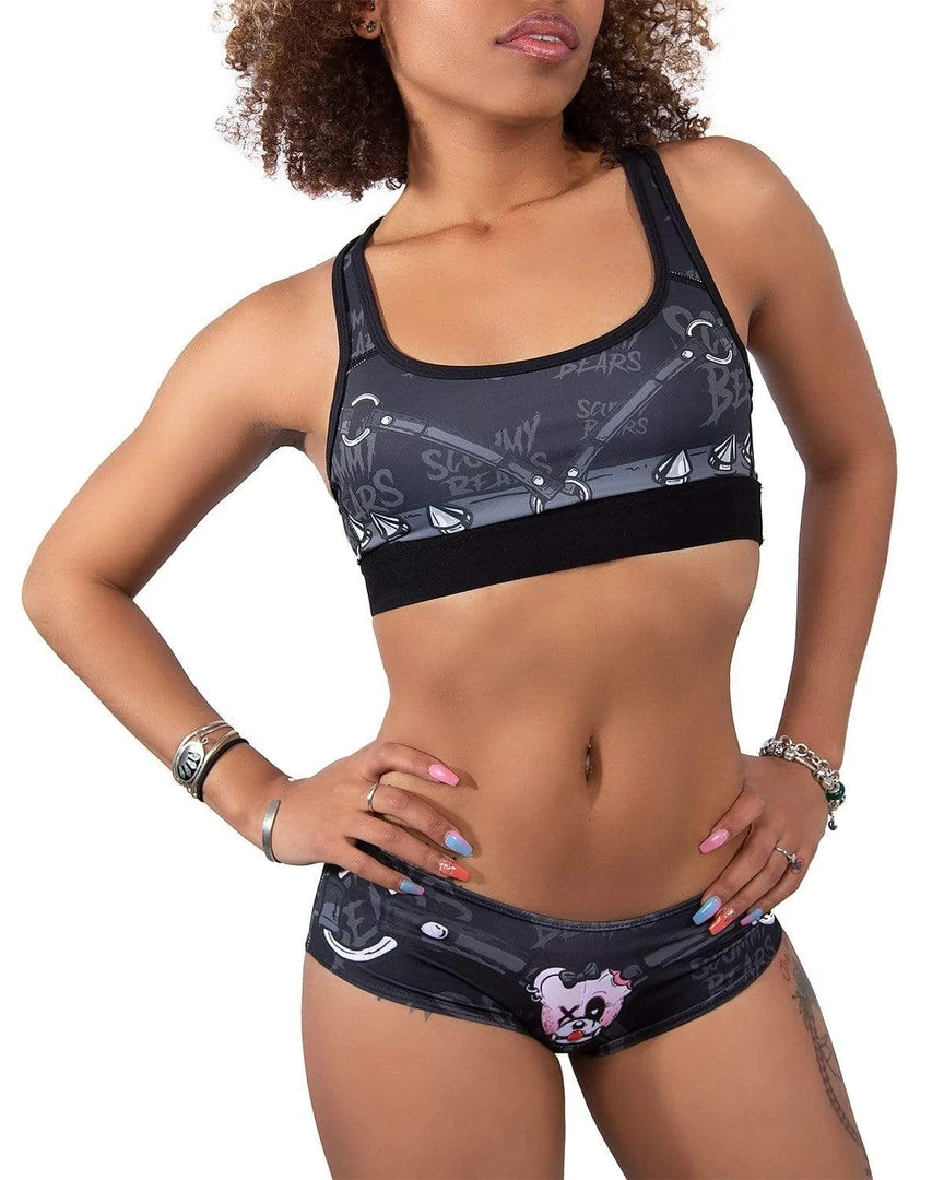 Scummy Bears RESTRAINED (GOTH AF) - BOOTY SHORTS (BLACK) 3 Scummy Bears RESTRAINED (GOTH AF) - BOOTY SHORTS (BLACK)