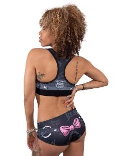 Scummy Bears RESTRAINED (GOTH AF) - SPORTS BRA (BLACK)