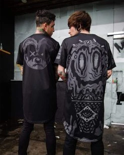 Scummy Bears CLOTHES AND STUFF SEANCE (GOTH AF) - LONG TEE (BLACKED OUT)