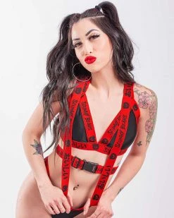 Scummy Bears OISHI - TECH BIKINI TOP (BLACK/RED)