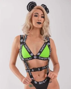 Scummy Bears OISHI - TECH BIKINI TOP (GREEN/BLACK) TOPS