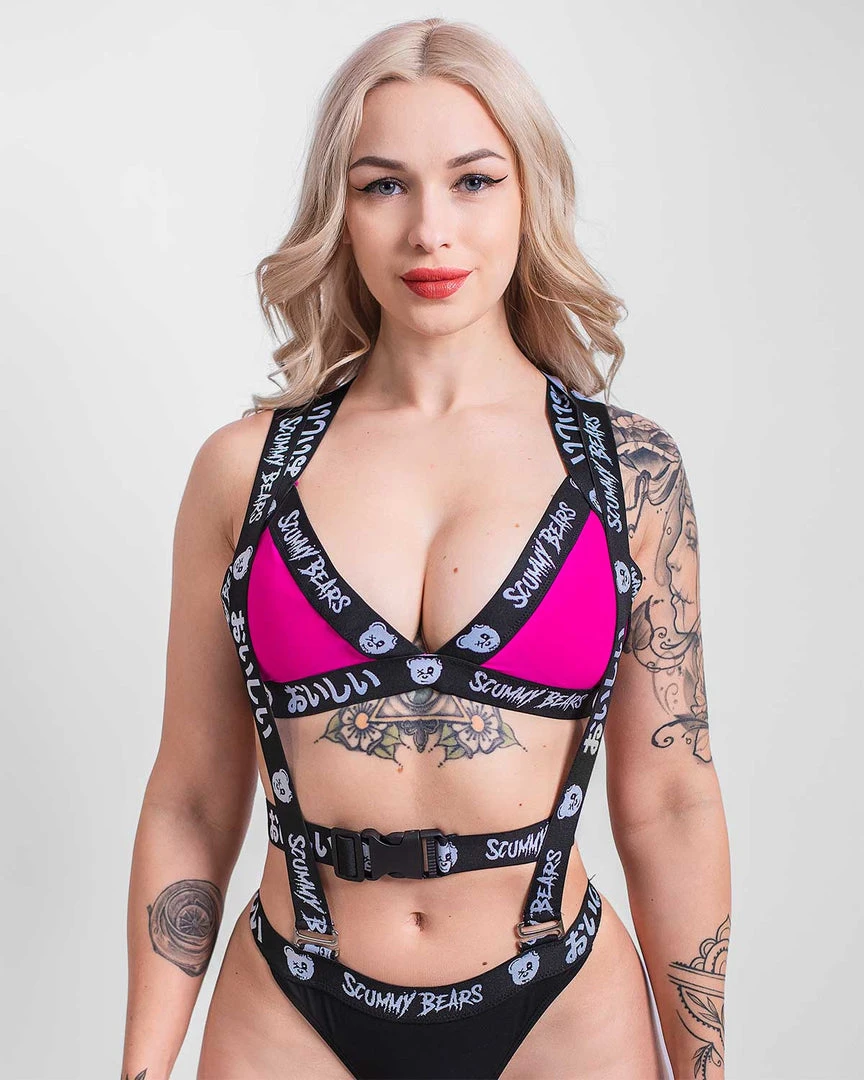 Scummy Bears TOPS OISHI - TECH BIKINI TOP (PINK/BLACK) 3 Scummy Bears TOPS OISHI - TECH BIKINI TOP (PINK/BLACK)