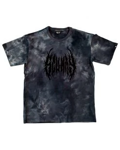 Scummy Bears BEAR METAL (BLACK ON BLACK) - TIE-DYE BOXY TEE