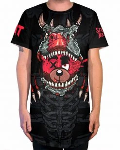 MIDNIGHT TYRANNOSAURUS X SCUMMY BEARS - BONEYARD - LONG TEE CLOTHES AND STUFF