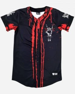 CLOTHES AND STUFF SULLIVAN KING X SCUMMY BEARS - SPINE COLLECTOR (BLACK) - BASEBALL JERSEY