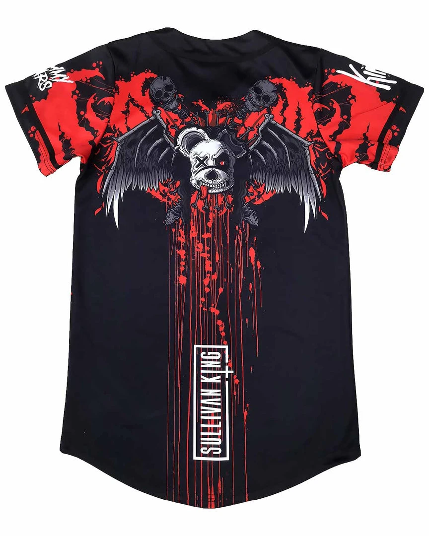 CLOTHES AND STUFF SULLIVAN KING X SCUMMY BEARS - SPINE COLLECTOR (BLACK) - BASEBALL JERSEY 3 CLOTHES AND STUFF SULLIVAN KING X SCUMMY BEARS - SPINE COLLECTOR (BLACK) - BASEBALL JERSEY