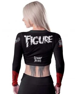 TOPS FIGURE X SCUMMY BEARS - JASON - LONG SLEEVE CROP TOP