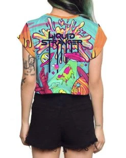 LIQUID STRANGER X SCUMMY BEARS - WEIRD & WONDERFUL - CROP TEE