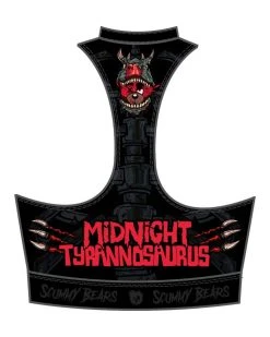 MIDNIGHT TYRANNOSAURUS X SCUMMY BEARS - BONEYARD - ZIPPERED SPORTS BRA