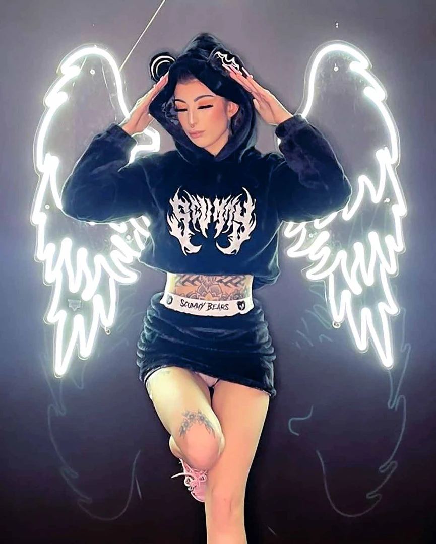 Scummy Bears OISHI - BEAR METAL - FUZZY THINGZZ CROP HOODIE (BLACK) CLOTHES AND STUFF 5 Scummy Bears OISHI - BEAR METAL - FUZZY THINGZZ CROP HOODIE (BLACK) CLOTHES AND STUFF