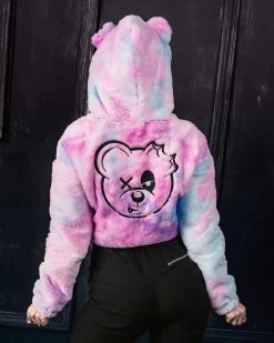 Scummy Bears OISHI - BEAR METAL - FUZZY THINGZZ CROP HOODIE (BLUNICORN)