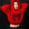 Scummy Bears OISHI - BEAR METAL - FUZZY THINGZZ CROP HOODIE (RED) CLOTHES AND STUFF 1 Scummy Bears OISHI - BEAR METAL - FUZZY THINGZZ CROP HOODIE (RED) CLOTHES AND STUFF