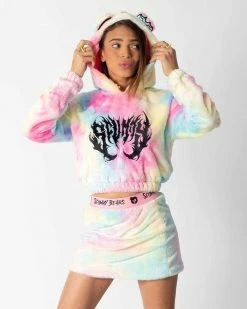 Scummy Bears OISHI - BEAR METAL - FUZZY THINGZZ CROP HOODIE (UNICORN)
