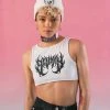 Scummy Bears OISHI - BEAR METAL (WHITE) - SHORT CROP TANK CLOTHES AND STUFF
