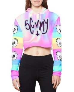Scummy Bears POPSISKULLS - MELTED DREAMS - CROP HOODIE