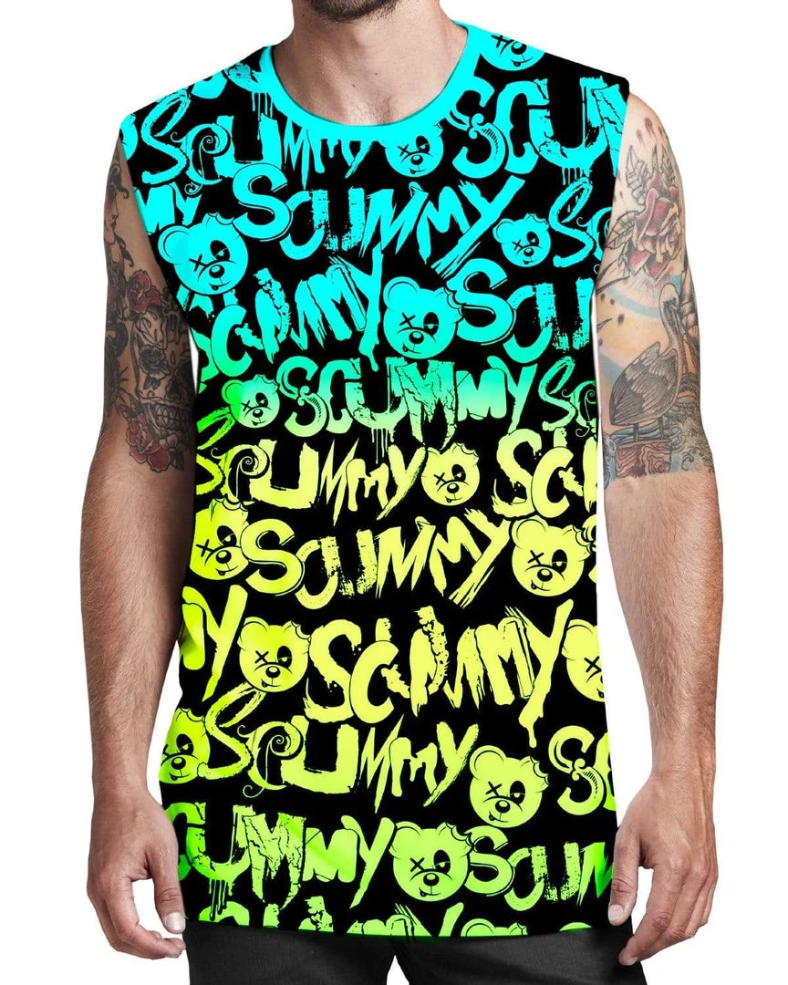 Scummy Bears POPSISKULLS - MELTED DREAMS (SOUR PATCH) - MUSCLE TEE CLOTHES AND STUFF 5 Scummy Bears POPSISKULLS - MELTED DREAMS (SOUR PATCH) - MUSCLE TEE CLOTHES AND STUFF