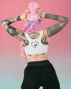 Scummy Bears SCUMMY DOODLE (WHITE) - SHORT CROP TANK