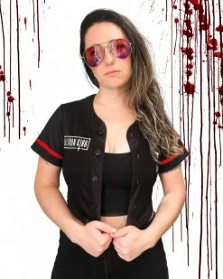 Scummy Bears Sales Shop 4 SULLIVAN KING X SCUMMY BEARS - SPINE COLLECTOR (BLACK) - CROP BASEBALL JERSEY JERSEYS